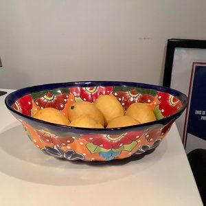 TALAVERA BOWL LARGE MEXICAN HAND PAINTED